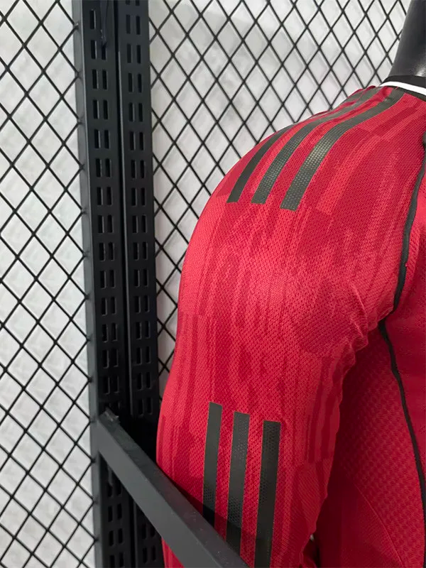 25-26 Manchester United Home Long Sleeve Player Version Soccer Jersey (长袖球员)