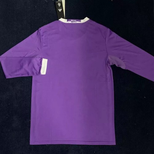 2016-2017 Real Madrid Away Long Sleeve Retro Soccer Jersey