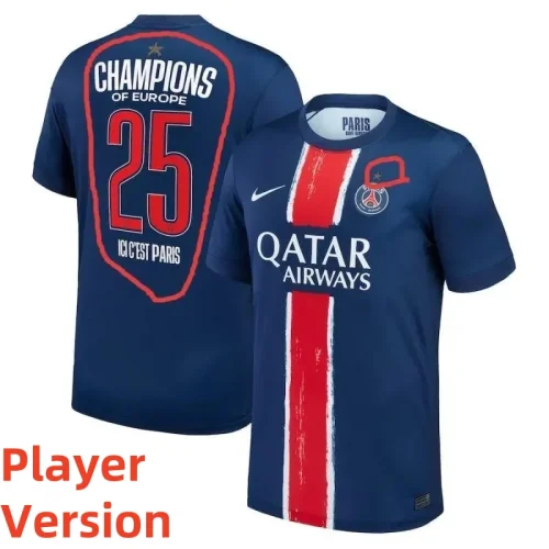 24-25 Paris Saint-Germain Home Champions Of Europe 25 ICI C'EST Paris Player Version Soccer Jersey