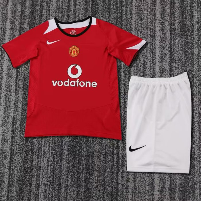 2005-2006 Manchester United Home Retro Kids Soccer Jersey