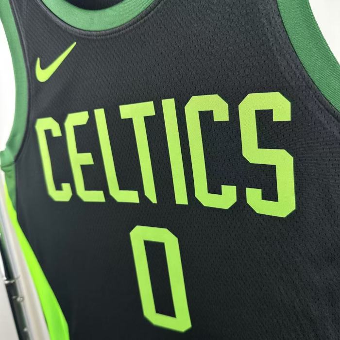 24-25 CELTICS TATUM #0 Black City Edition Top Quality Hot Pressing NBA Jersey
