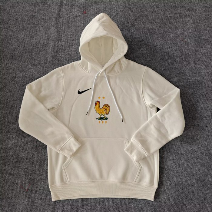 2024 France White Fleece Hoodie