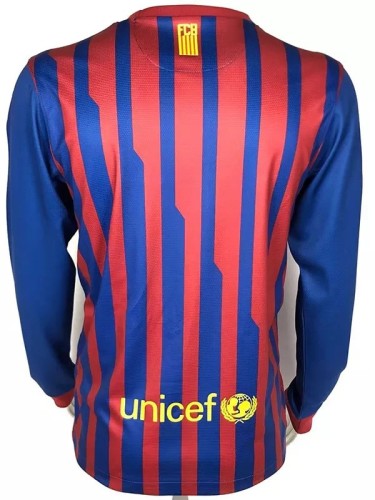 2011-2012 Barcelona Home Long Sleeve Retro Soccer Jersey