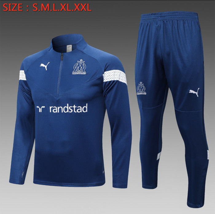 23-24 Marseille High Quality Half Pull Tracksuit