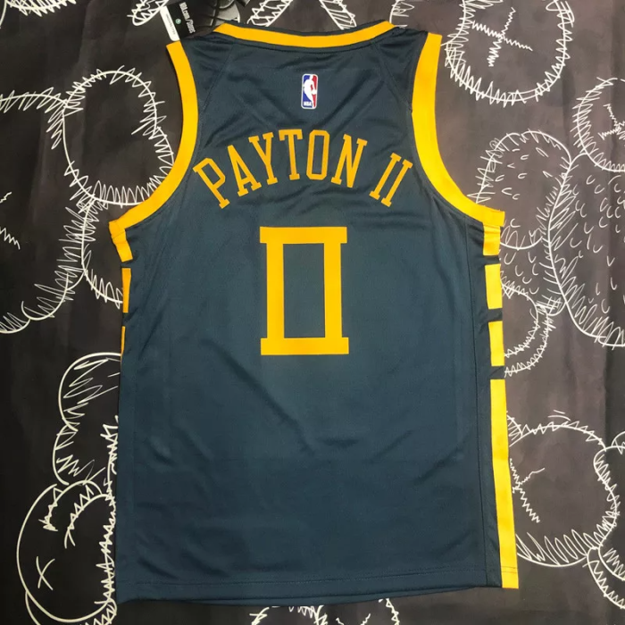 2018 WARRIORS PAYTON II #0 Black Gray Top Quality Hot Pressing NBA Jersey