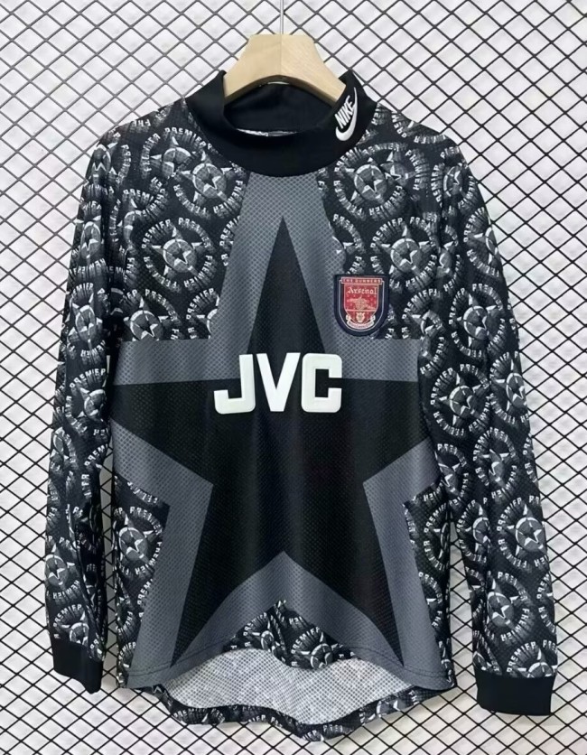 1994-1995 Arsenal Black Goalkeeper Long Sleeve Retro Soccer Jersey