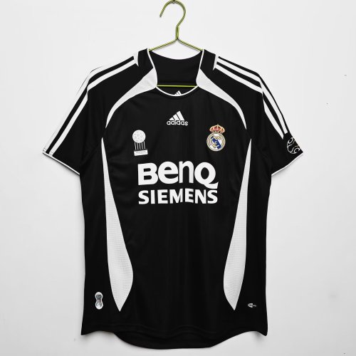 2006-2007 Real Madrid Black Third Retro Soccer Jersey