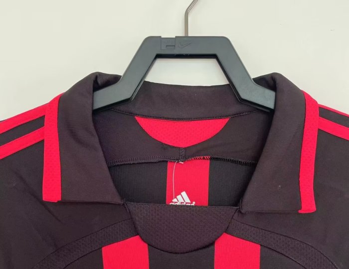 2006-2007 AC Milan Home Long sleeves Retro Soccer Jersey
