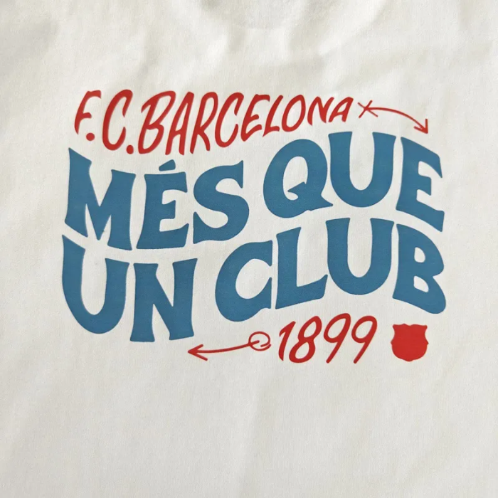 25-26 Barcelona White High Quality Casual T-Shirt #圆领红标