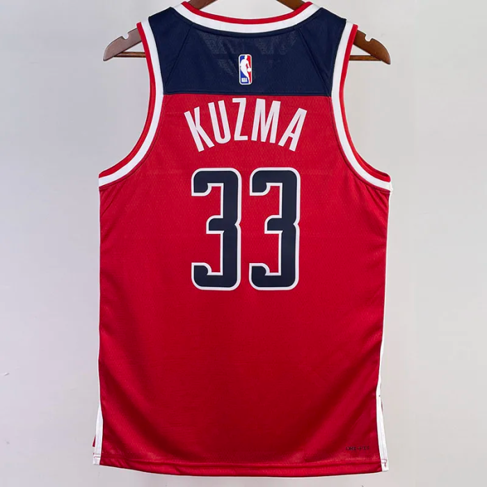 22-23 Wizards KUZMA #33 Red Top Quality Hot Pressing NBA Jersey