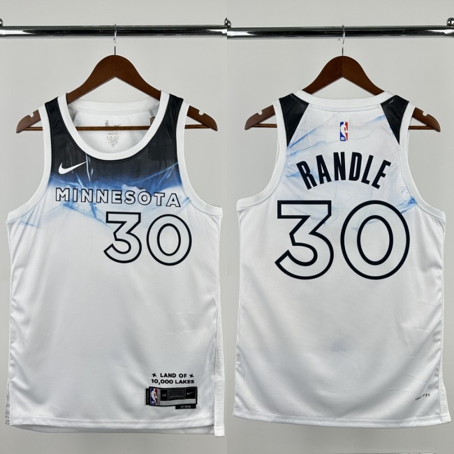 24-25 Timberwolves RANDLE #30 White City Edition Top Quality Hot Pressing NBA Jersey
