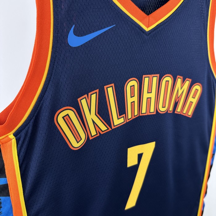 24-25 OKC Thunder NHOLMGREN #7 Black City Edition Top Quality Hot Pressing NBA Jersey