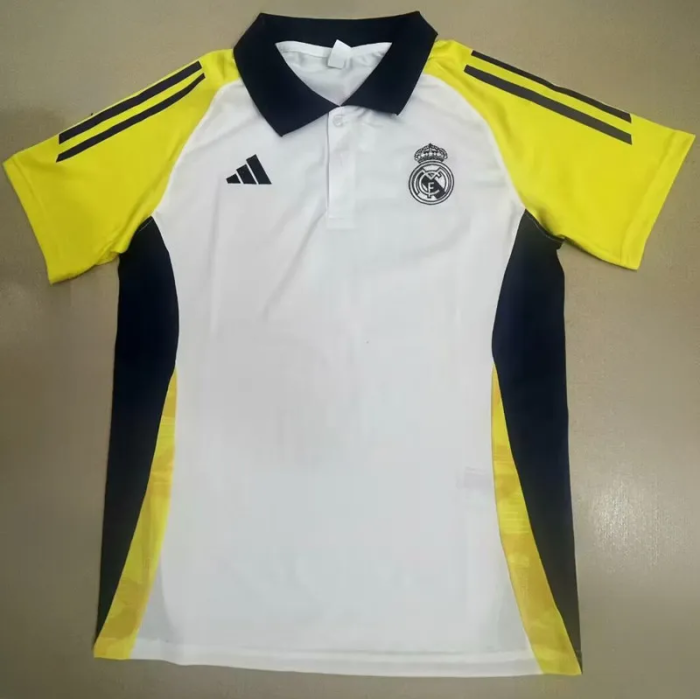 24-25 Real Madrid White Polo Short Sleeve