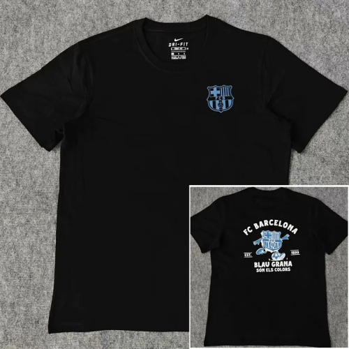 25-26 Barcelona Black High Quality Casual T-Shirt #圆领蓝标