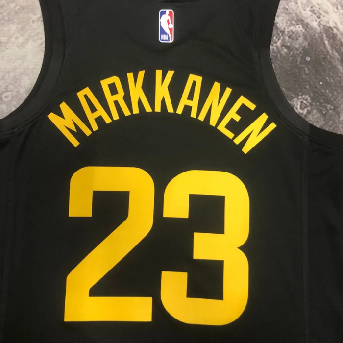 22-23 JAZZ MARKKANEN #23 Black Top Quality Hot Pressing NBA Jersey (Trapeze Edition)