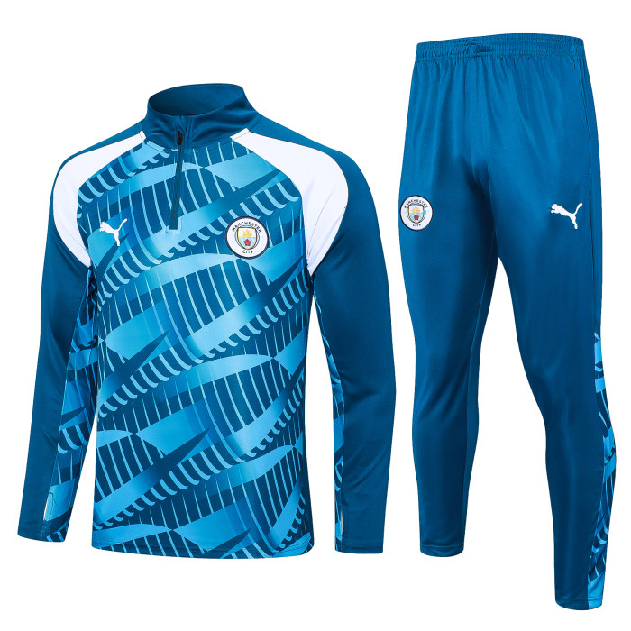 23-24 Manchester City High Quality Half Pull Tracksuit