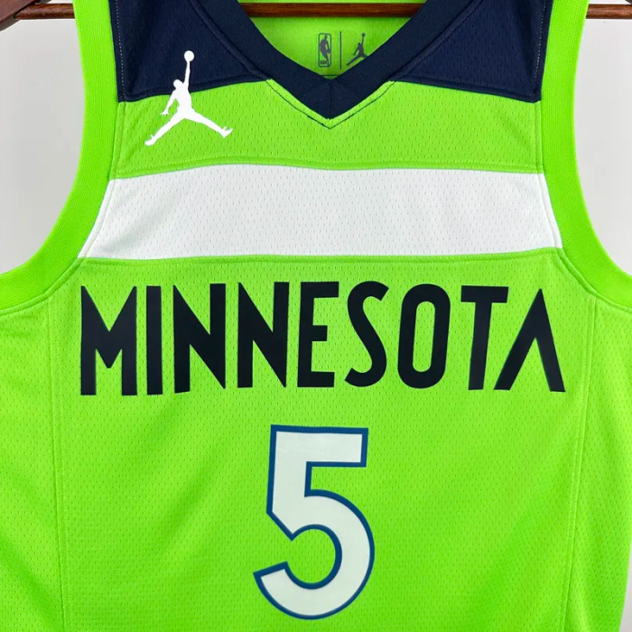 TIMBERWOLVES EDWARDS #5 Fluorescent green Top Quality Hot Pressing NBA Jersey (Trapeze Edition)