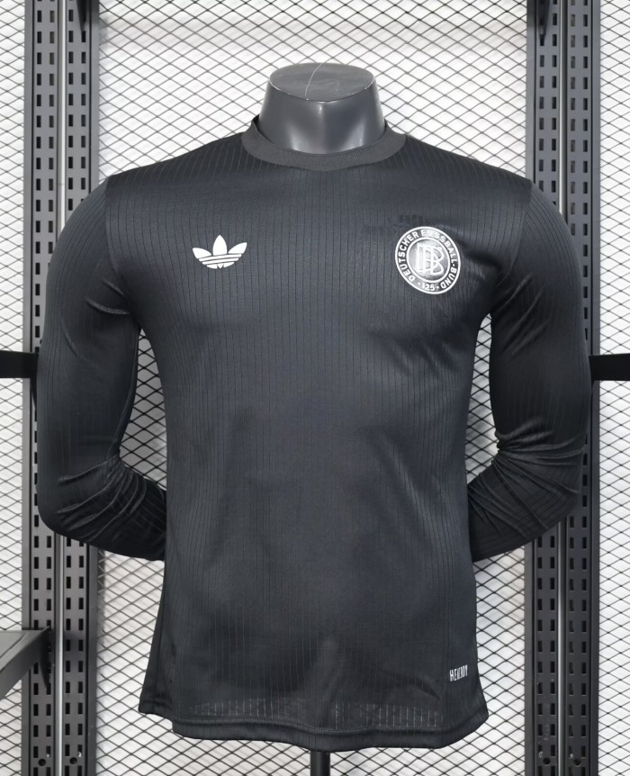 24-25 Germany Black 125th Anniversary Long Sleeve Player Version Soccer Jersey (长袖球员)