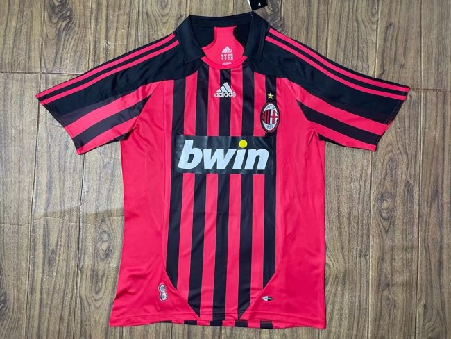 2007-2008 AC Milan Home Retro Soccer Jersey