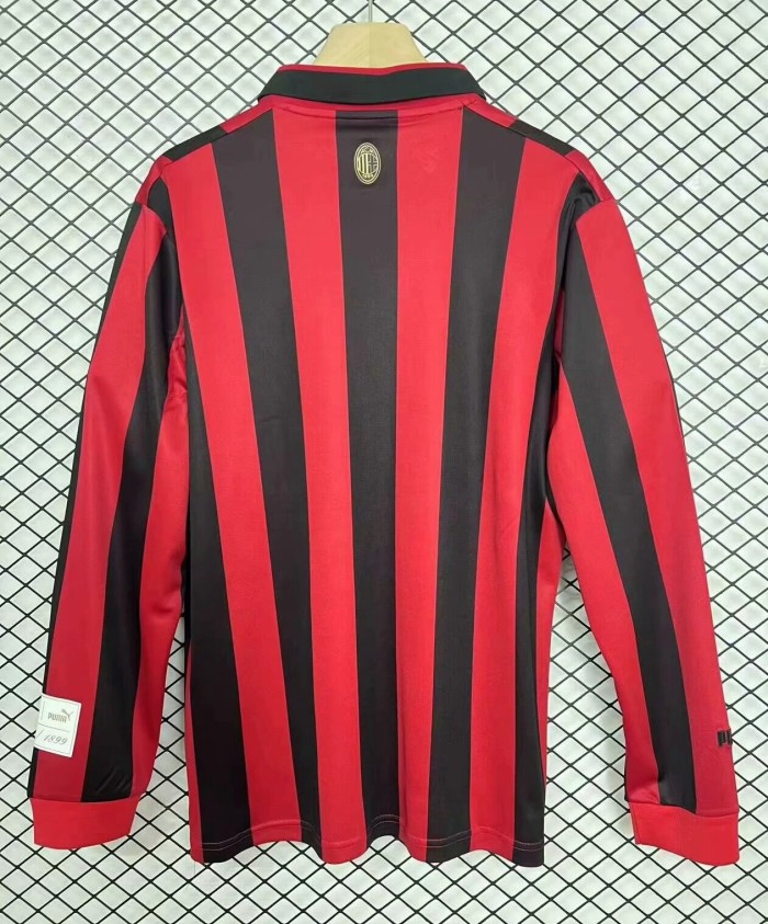 24-25 AC Milan 125th Limited edition  long sleeves Soccer jersey 有纽扣