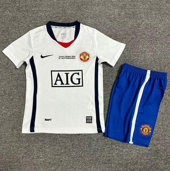 2008-2009 Manchester United Away Retro Kids Soccer Jersey