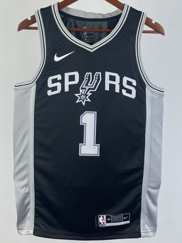 22-23 SA Spurs WEMBANYAMA #1 Black Top Quality Hot Pressing NBA Jersey