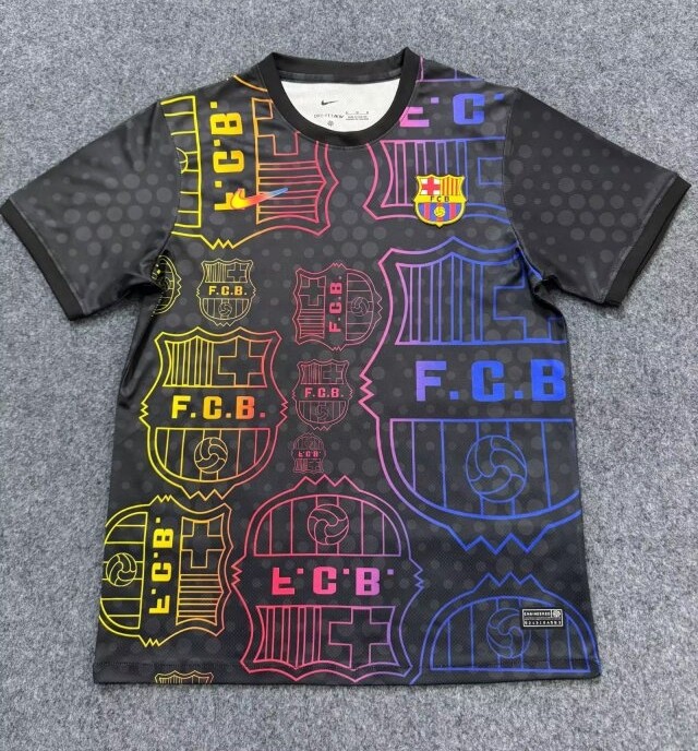 25-26 Barcelona Black Special Edition Fans Training Shirts BFC