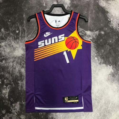 22-23 SUNS BOOKER #1 Purple Top Quality Hot Pressing NBA Jersey (Retro Logo)