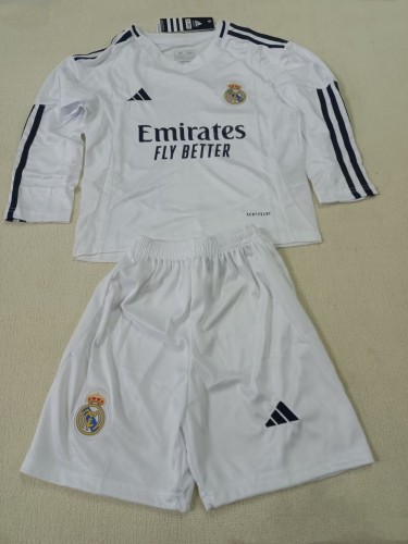 24-25 Real Madrid Home Long sleeves Kids Soccer Jersey