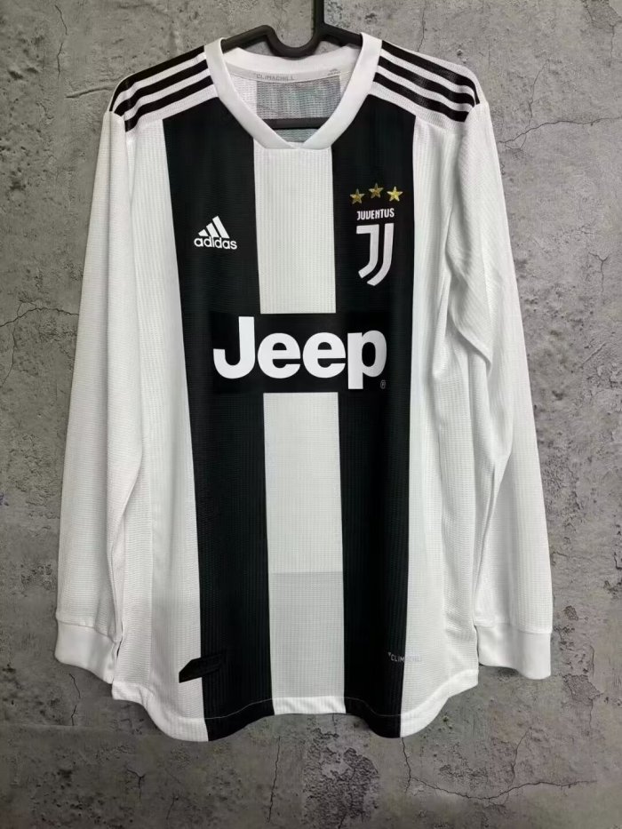2018-2019 Juventus Home Retro Long Sleeve Soccer Jersey