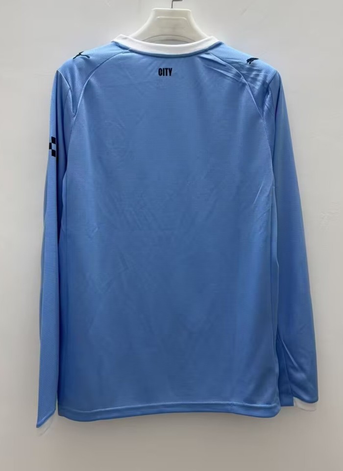 25-26 Manchester City Home Long Sleeves Fans Soccer Jersey