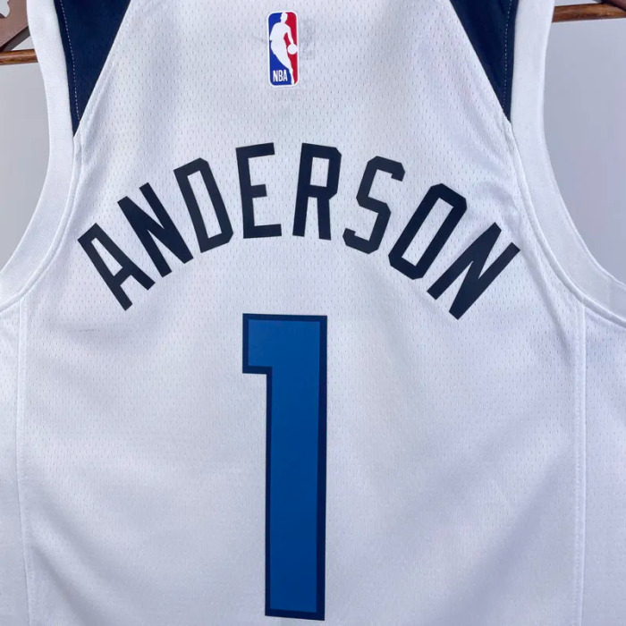 22-23 Timberwolves ANDERSON #1 White Top Quality Hot Pressing NBA Jersey
