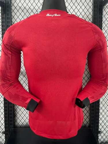 25-26 Manchester United Home Long Sleeve Player Version Soccer Jersey (长袖球员)