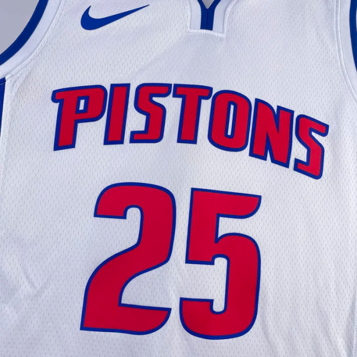 22-23 Pistons ROSE #25 White Top Quality Hot Pressing NBA Jersey