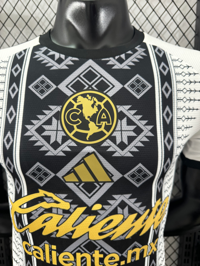 25-26 Club America White Black Player Version Soccer Jersey