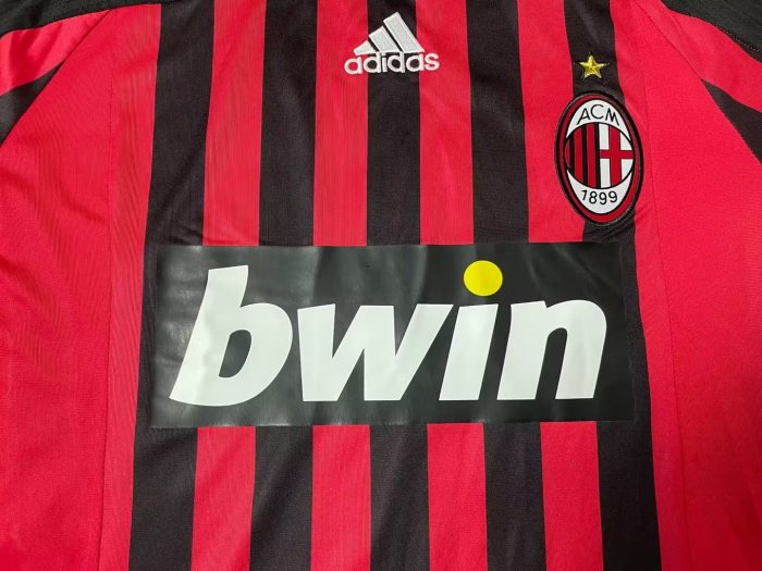2007-2008 AC Milan Home Retro Soccer Jersey