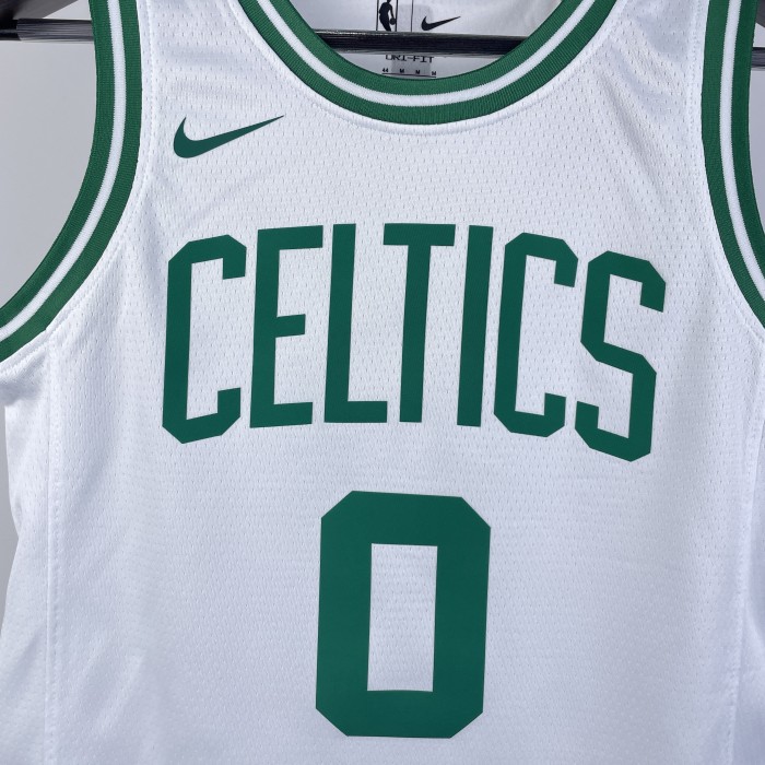 2023 CELTICS TATUM #0 White Top Quality Hot Pressing Kids NBA Jersey