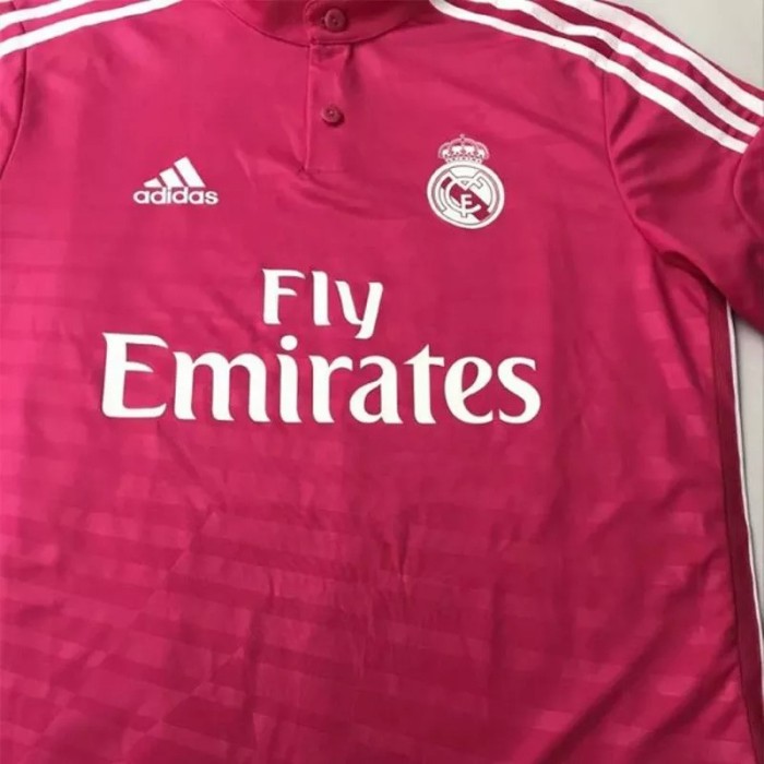 2014-2015 Real Madrid Away Pink Retro Soccer Jersey