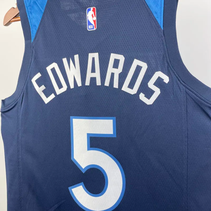 22-23 Timberwolves EDWAROS #5 Blue Top Quality Hot Pressing NBA Jersey