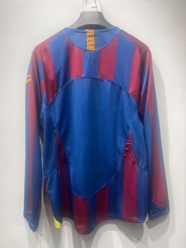 2005-2006 Barcelona Home Long sleeves Retro Soccer Jersey