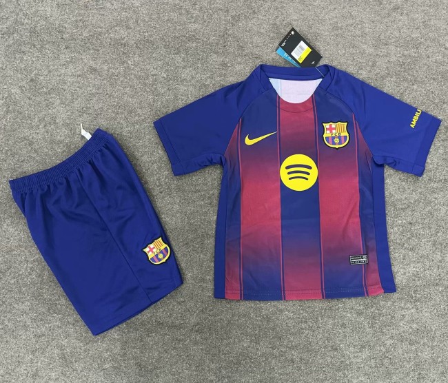25-26 Barcelona Home Kids Soccer Jersey