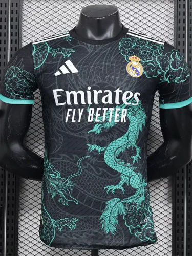 25-26 Real Madrid Black Green Special Edition Player Version Training Shirts