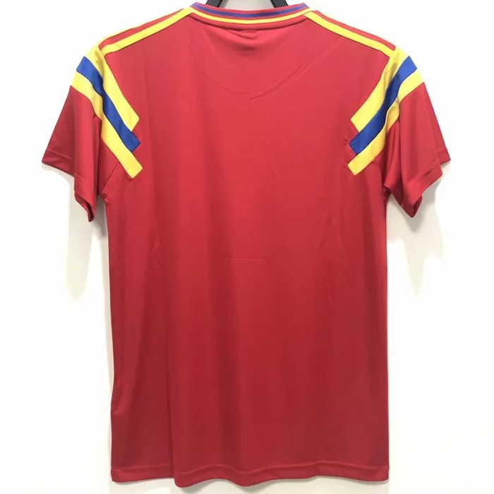 1990 Colombia Away Red Retro Soccer Jersey