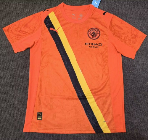25-26 Manchester City Orange Goalkeeper Fans Soccer Jersey
