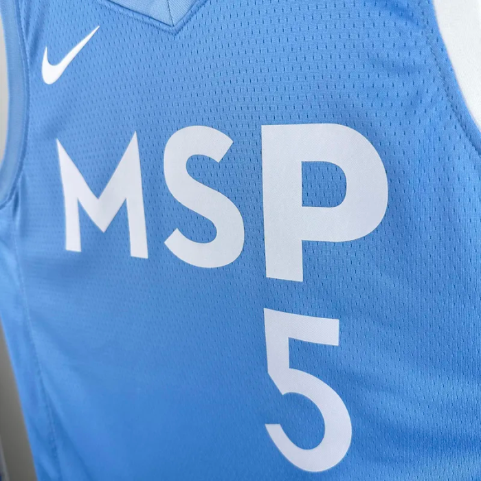 TIMBERWOLVES EDWARDS #5 Azure Top Quality Hot Pressing NBA Jersey