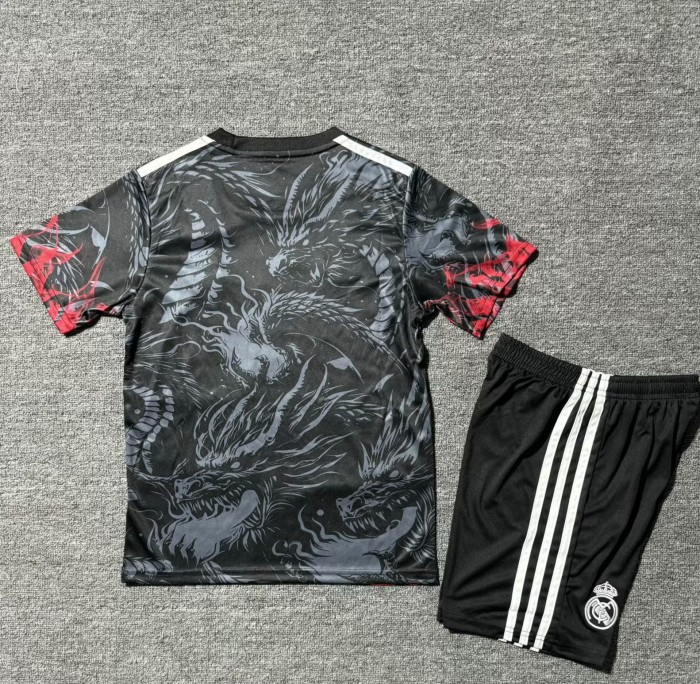 25-26 Real Madrid Red Black Special Edition Kids Soccer Jersey