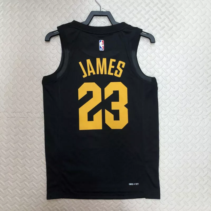 22-23 Cleveland Cavaliers JAMES #23 Black Top Quality Hot Pressing NBA Jersey (Trapeze Edition)