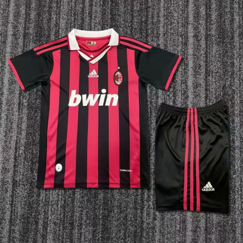 2009-2010 AC Milan Home Retro Kids Soccer Jersey