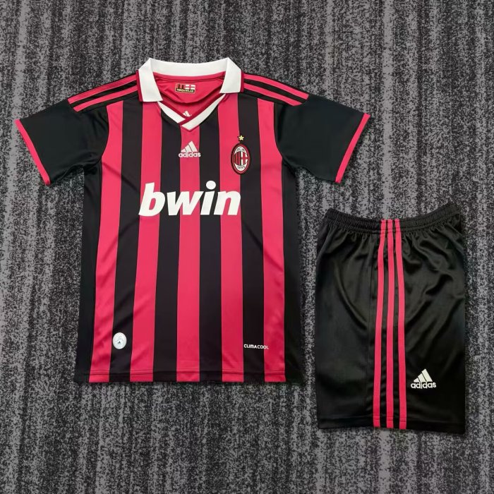 2009-2010 AC Milan Home Retro Kids Soccer Jersey