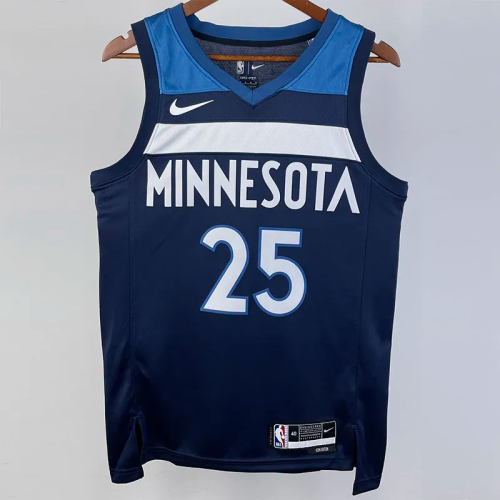 22-23 Timberwolves ROSE #25 Blue Top Quality Hot Pressing NBA Jersey